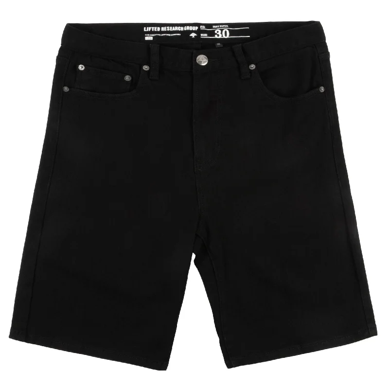 TRUE STRAIGHT JEAN SHORTS - TRIPLE BLACK Dapper Men's 1920S