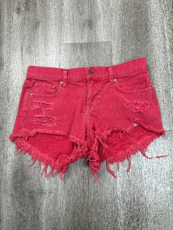 Shorts By Pistola In Red Denim, Size: 2 Gym