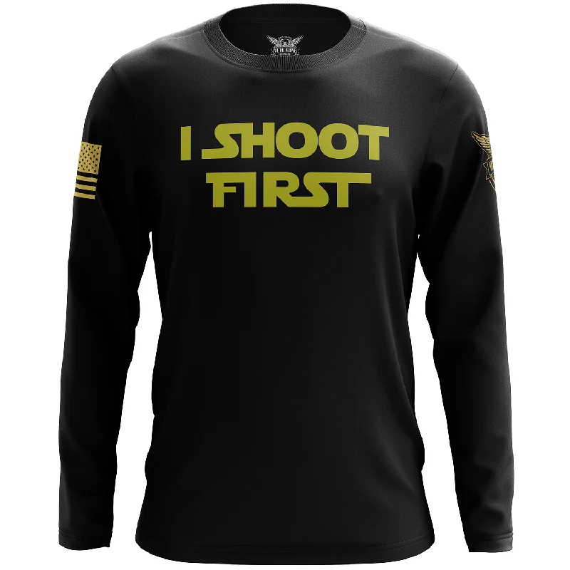 I Shoot First Long Sleeve Shirt Artistic Men's Hand