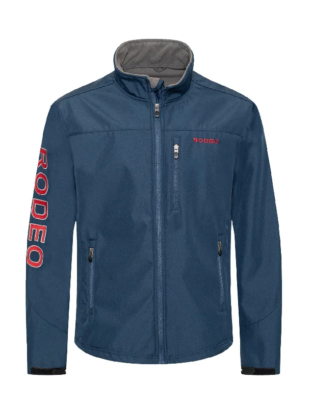 Men's Navy Blue Soft Shell Rodeo Jacket Refined Men's European