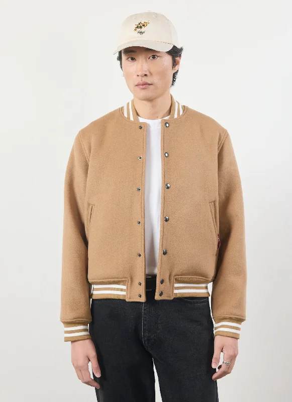 Puglia Varsity Jacket | Wool | Tan Confident Men's Power