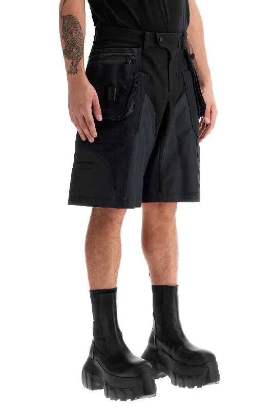 Mugler "bi-Material Cargo Bermuda Shorts Relaxed Men's Beach