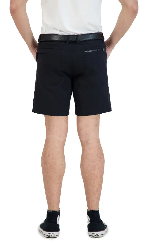 Everyday Stretch Shorts with a Comfortable Built-In Liner - Denim Style- Black Trendy Men's Bucket