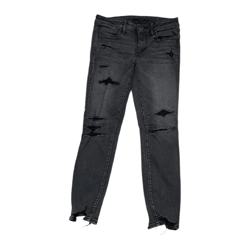 Jeans Jeggings By American Eagle In Black Denim, Size: 8 Sophisticated Men's French