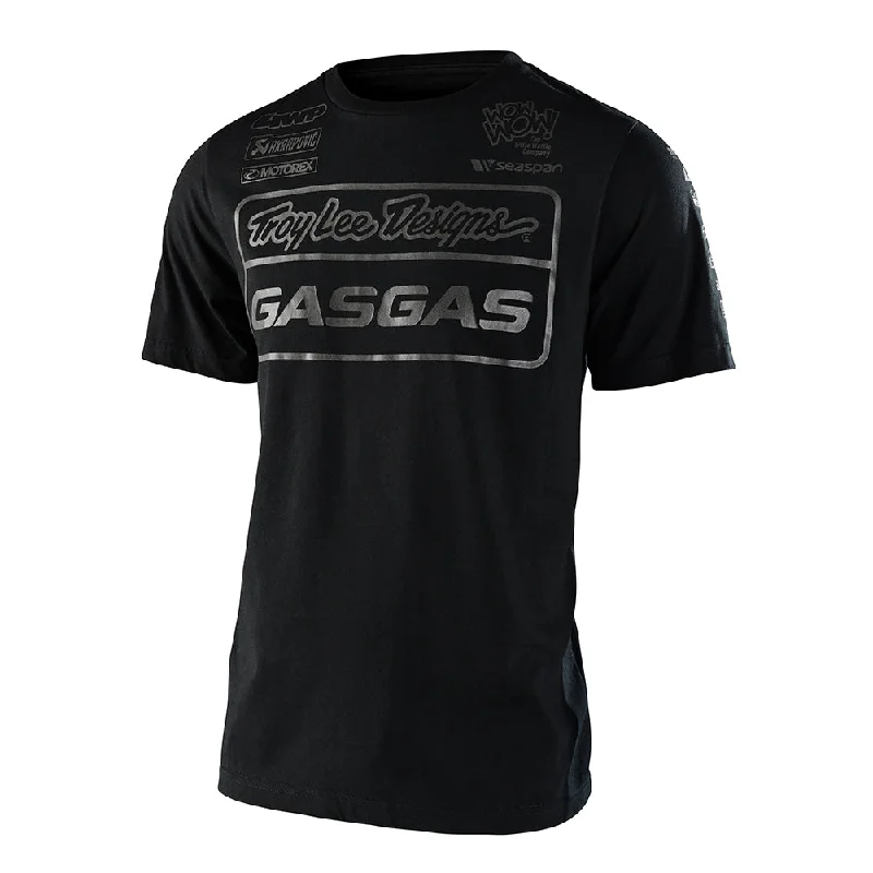 Short Sleeve Tee TLD GasGas Team Black Reflective Trendy Men's Scandinavian