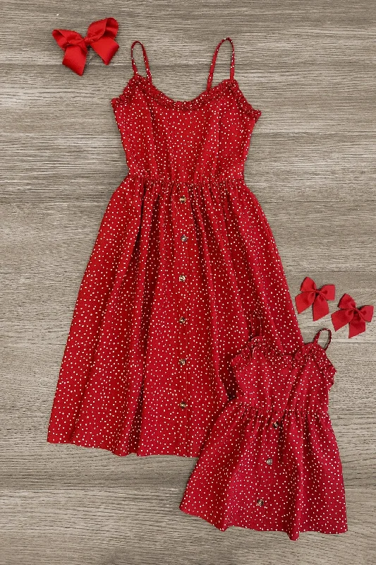 Mom & Me - Red Polka Dot Dress Youthful Men's Pop