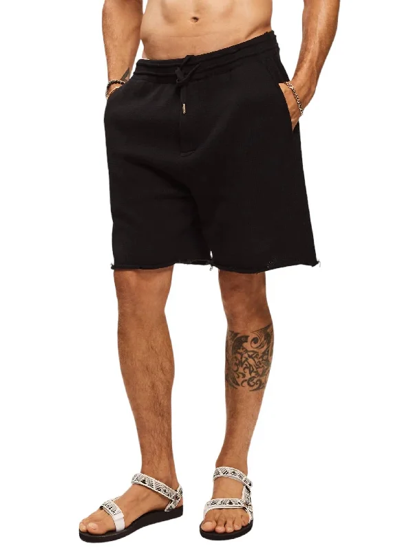 Chris Knit Shorts In Black Hip Men's Urban