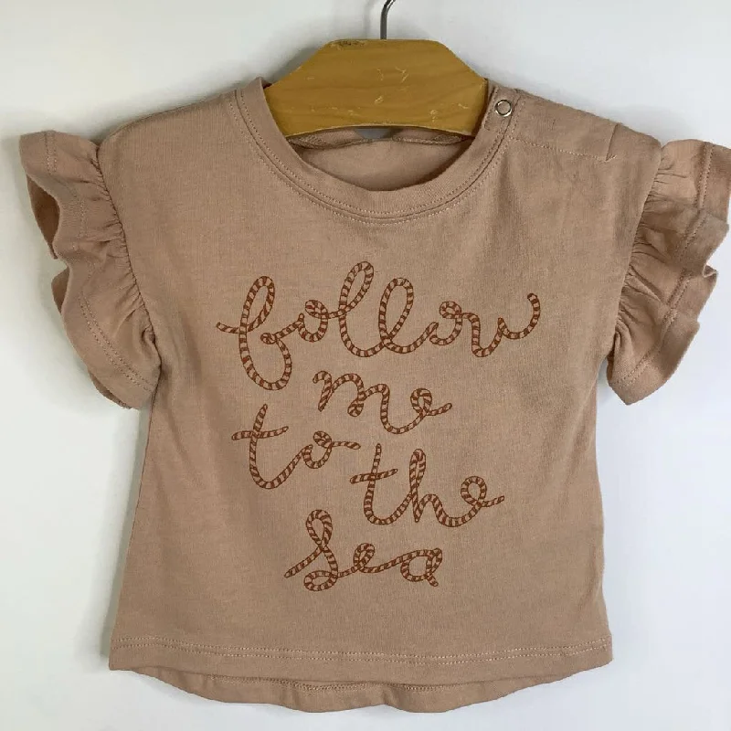 Size 3-6m: Rylee + Cru Tan "Follow Me To The Sea" Rope Short Sleeve T-Shirt-NEW W/Tag Earthy Men's Hemp