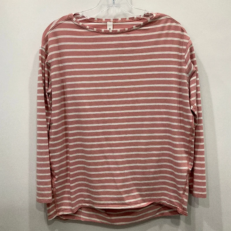 Top Long Sleeve By Lululemon In Pink & White, Size: 4 Refined Men's European