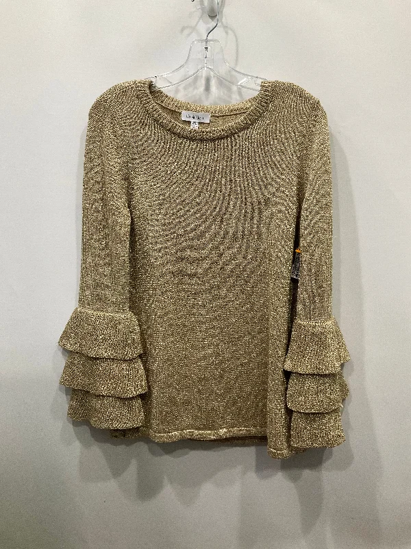 Top Long Sleeve By Calvin Klein In Gold, Size: M Elegant Men's Cashmere