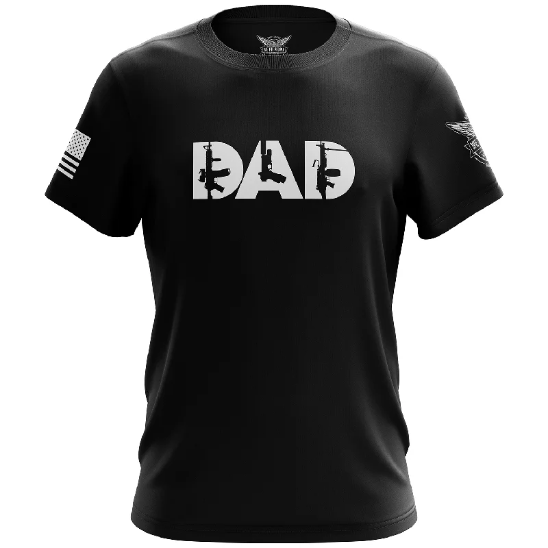 Gun Dad Short Sleeve Shirt Cool Men's Distressed