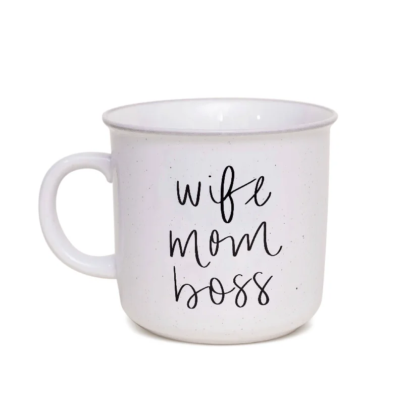 Wife Mom Boss Rustic Coffee Mug Bohemian Men's Free