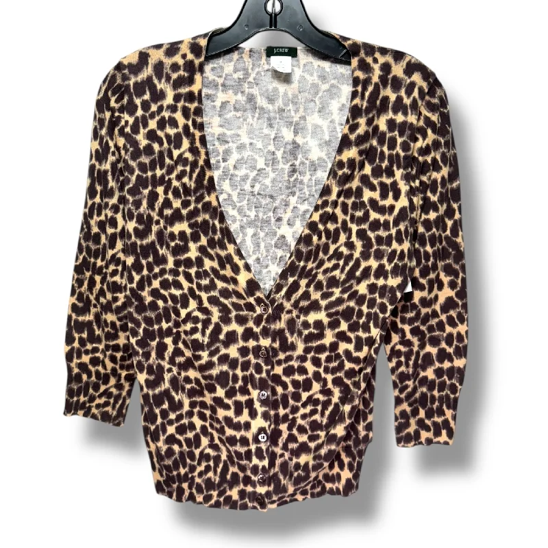 Sweater Cardigan By J. Crew In Animal Print, Size: M Sleek Men's Metallic