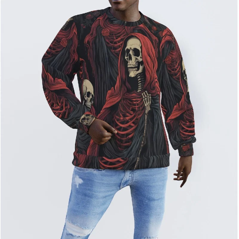 Men's Skeleton Hooded Skull Long Sleeve Sweater Traditional Men's Country