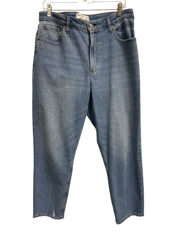 Jeans Wide Leg By Abercrombie And Fitch In Blue Denim, Size: 12 Practical Men's Quick