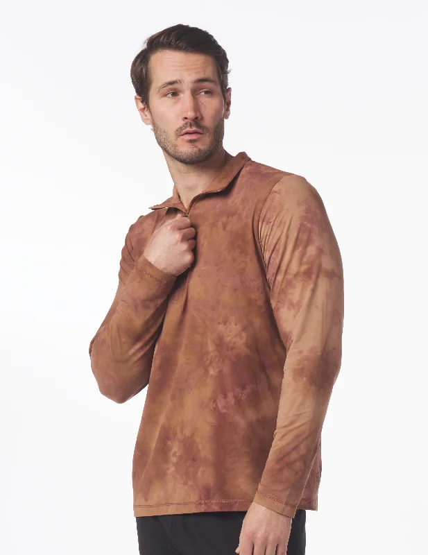 Tahoe 1/4 Zip: Mocha Stone Dye Cool Men's Skate