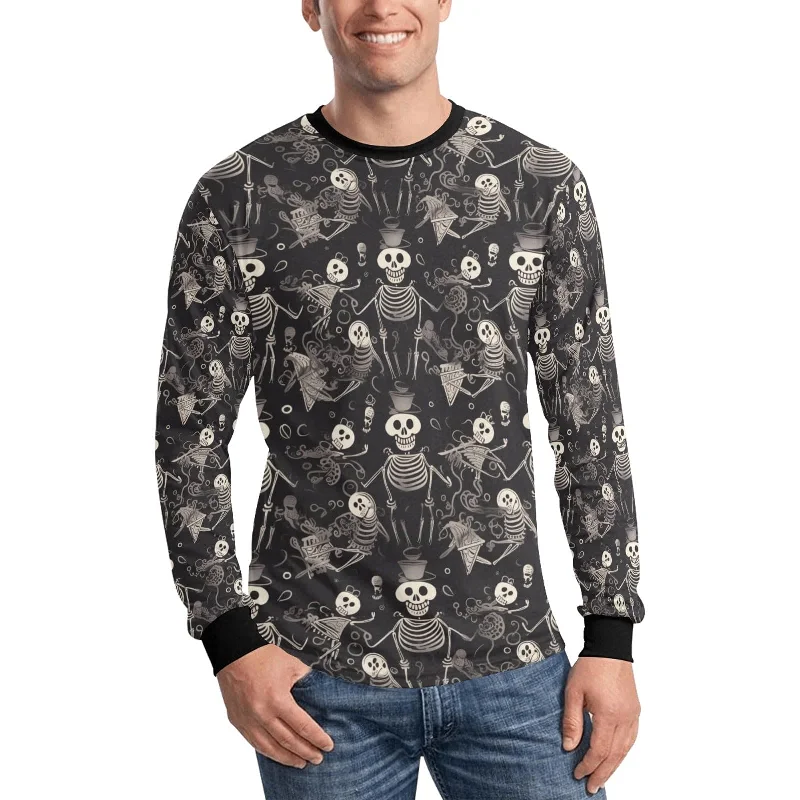 Men's Sugar Skulls Long Sleeve T-shirt Beach