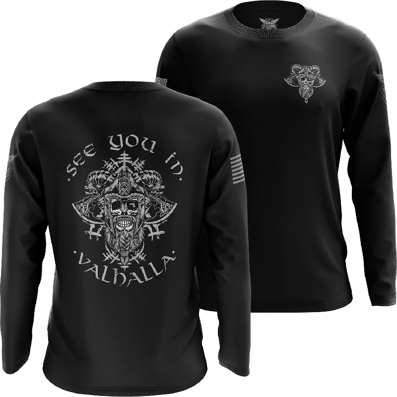 See You in Valhalla Long Sleeve Shirt Trendy Men's Bucket