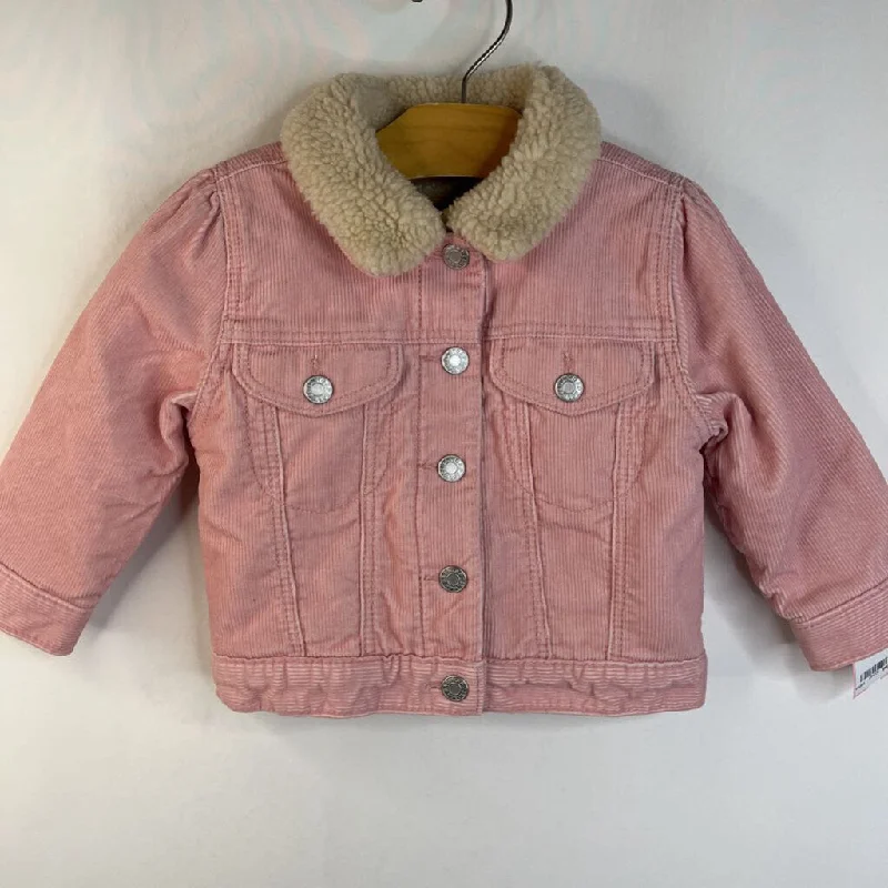 Size 12-18m: Gap Pink Fuzzy-Lined Button-Up Corduroy Jacket Earthy Men's Hemp