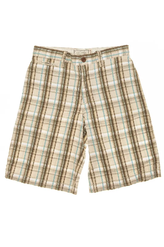 GapKids - Brown and Blue Plaid Shorts - 10 Hip Men's Retro