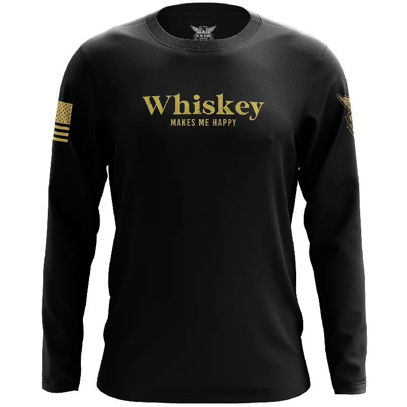 Whiskey Makes Me Happy Long Sleeve Shirt Dapper Men's Bow