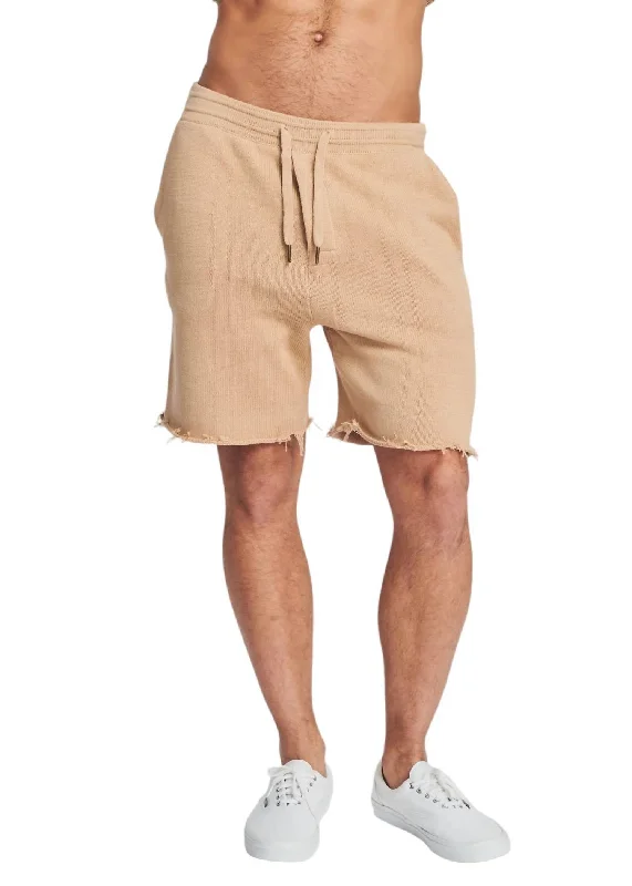 Chris Knit Shorts In Taupe Tough Men's Military