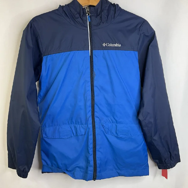 Size 10-12: Columbia Blue/Navy Zip Up Hooded Windbreaker REDUCED Dynamic Men's High