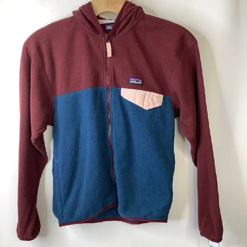 Size 12: Patagonia Maroon/Blue Fleece Zip Up Hoodie Sleek Men's Contemporary 