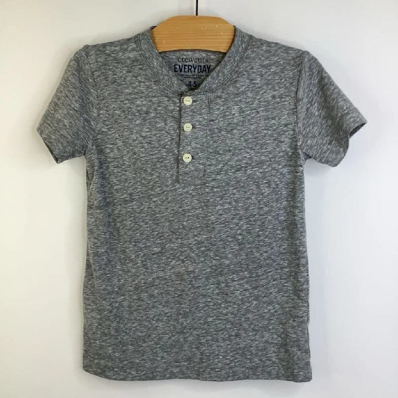 Size 5: Crewcuts Grey Button-Up T-Shirt Modern Men's Geometric