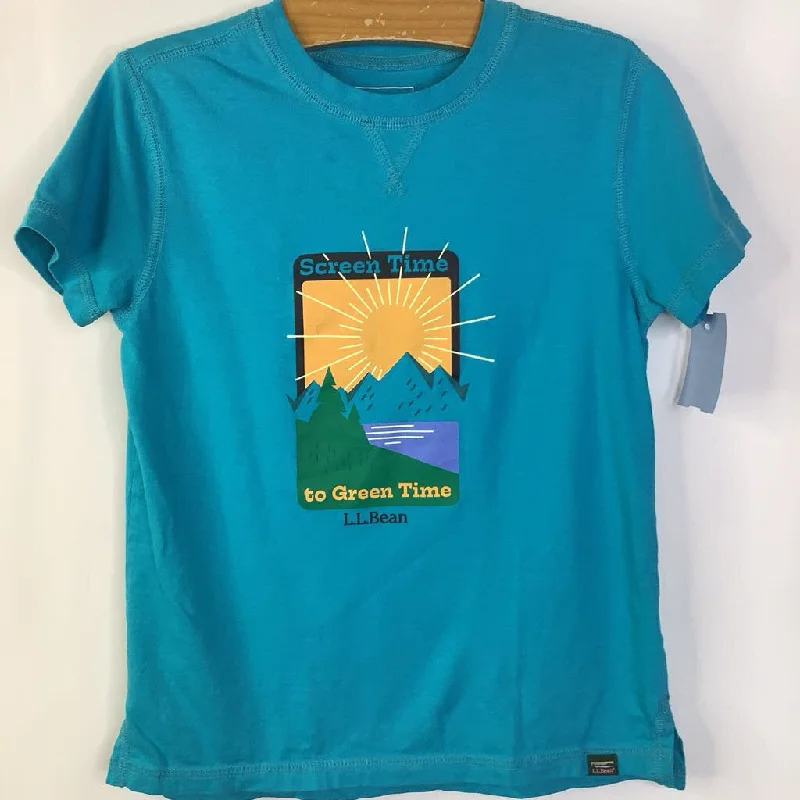 Size 5-6: L.L.Bean Light Blue "To Green Time" T-Shirt Artistic Men's Hand