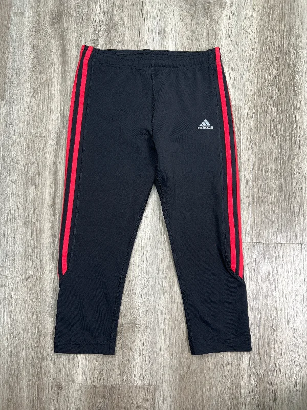 Black & Red Athletic Leggings Capris Adidas, Size M Bold Men's Animal