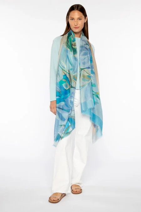 Kinross Cashmere Acacia Print Scarf Tailored