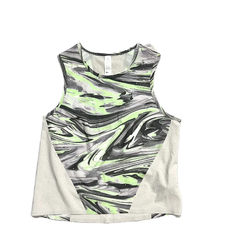 Athletic Tank Top By Lululemon In Green & Grey, Size: 6 Unique Men's Upcycled