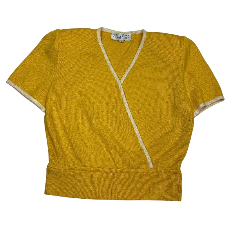 Top Short Sleeve Designer By St John Collection In Yellow, Size: M Elegant Men's Formal 