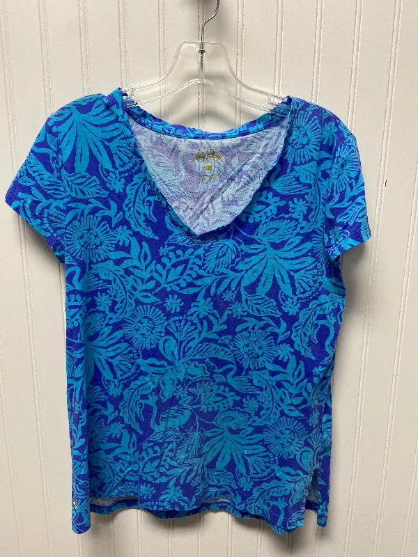 Top Short Sleeve Designer By Lilly Pulitzer In Blue, Size: S Edgy Men's Punk