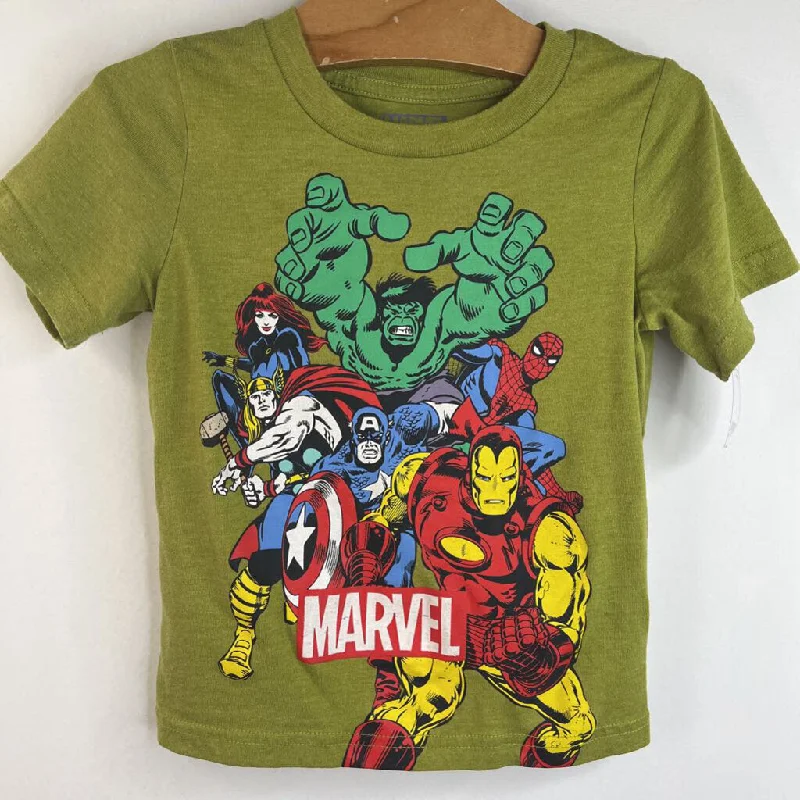 Size 3: Marvel Green/Super Heroes Print T-Shirt Tailored