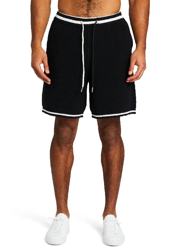 Logan Crochet Short In Black/white Earthy Men's Sustainable 