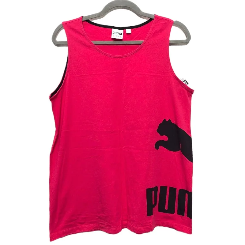 Athletic Tank Top By Puma In Black & Red, Size: M Streetwear Style