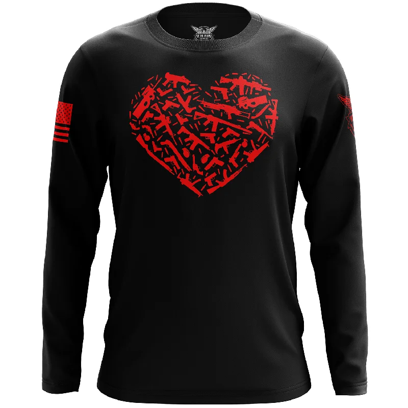 Gun Heart Long Sleeve Shirt Laid