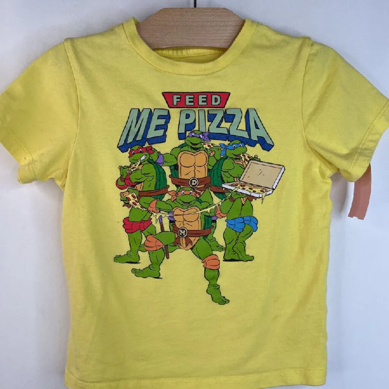 Size 4: Tucker + Tate Yellow "Feed Me Pizza" TMNT T-Shirt Artistic Men's Avant