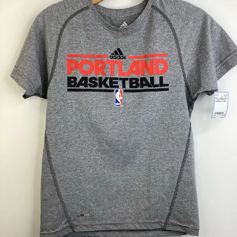 Size 8: Adidas NBA Grey Portland Basketball T-Shirt Hip Men's Urban