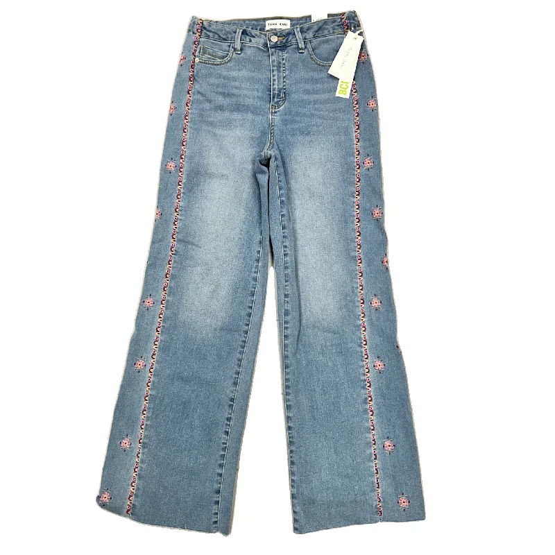 Jeans Wide Leg By Tribal In Blue Denim, Size: 4 Trendy Men's Scandinavian