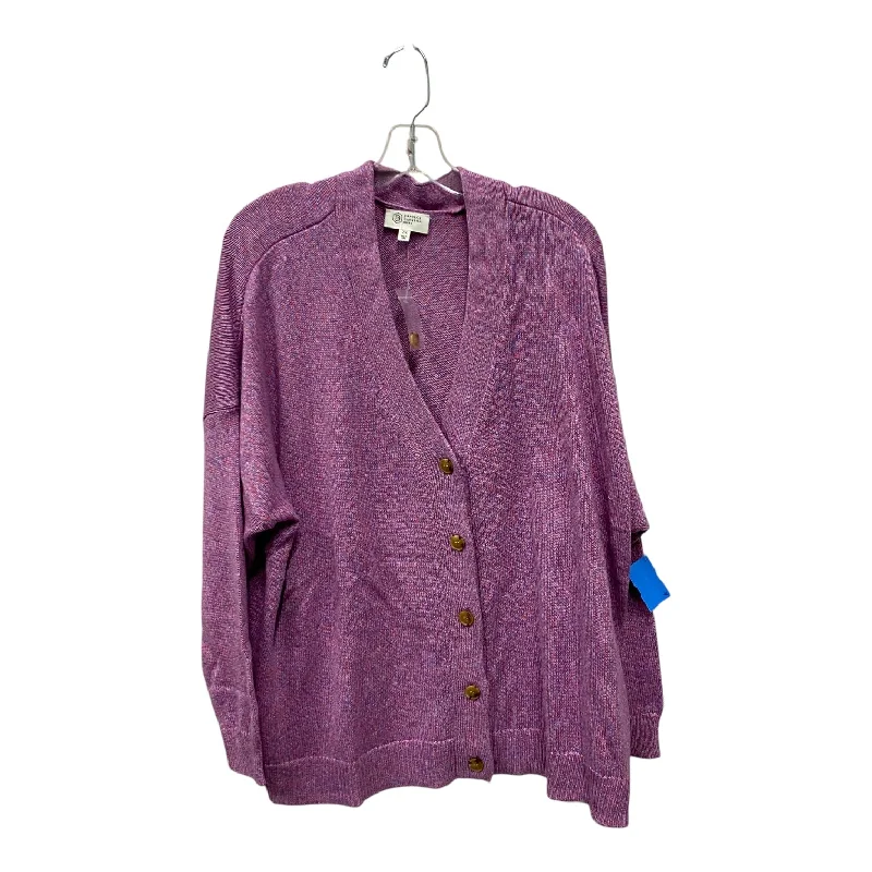 Sweater Cardigan By Cme In Purple, Size:2X Adventure