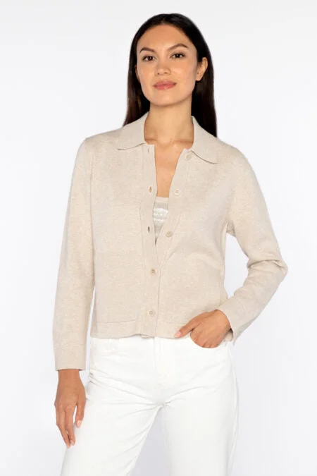 Kinross Cashmere Short Travel Shacket Monochromatic Office Style