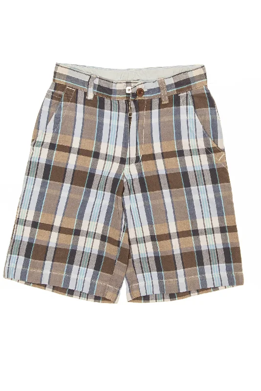 GapKids - Light Brown and Blue Plaid Shorts - 8 Slim Sharp Men's Italian