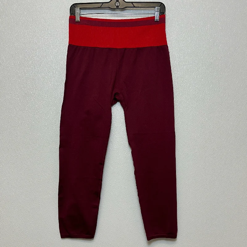 Maroon Athletic Leggings Fabletics, Size Xl Unique Men's Upcycled