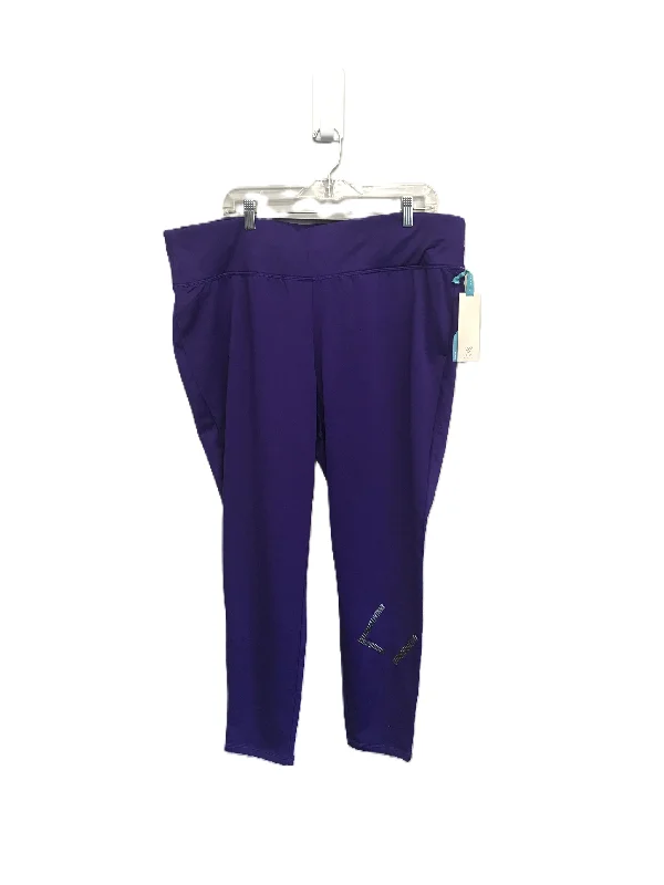 Purple Athletic Leggings By Livi Active, Size: Xxxl Elegant Men's Cashmere