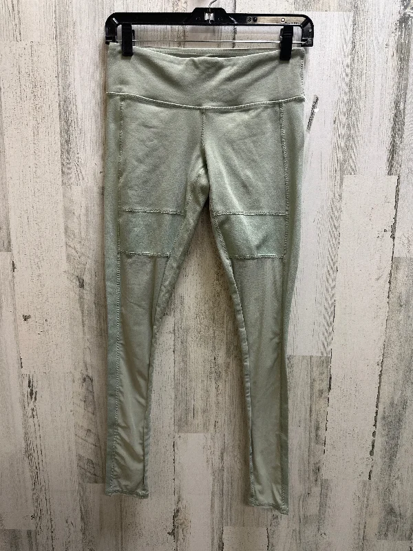 Green Athletic Leggings Alo, Size S Polished Men's Satin