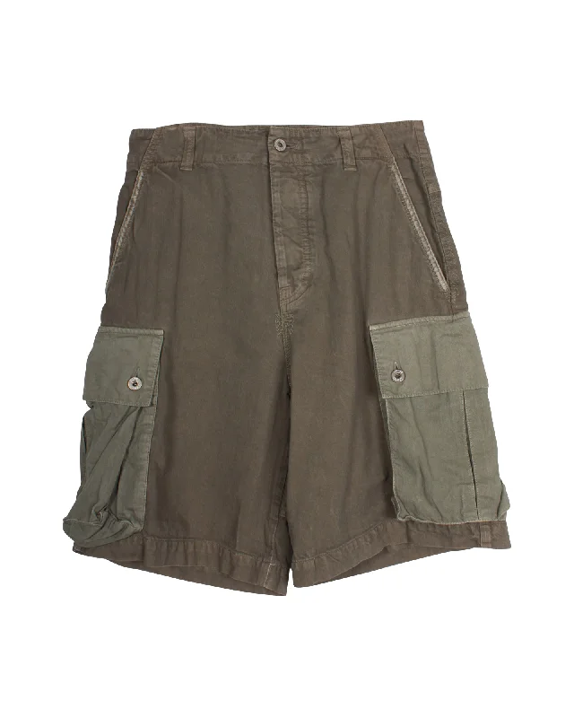 Loewe Cargo Shorts in Khaki Cotton Dapper Men's 1920S