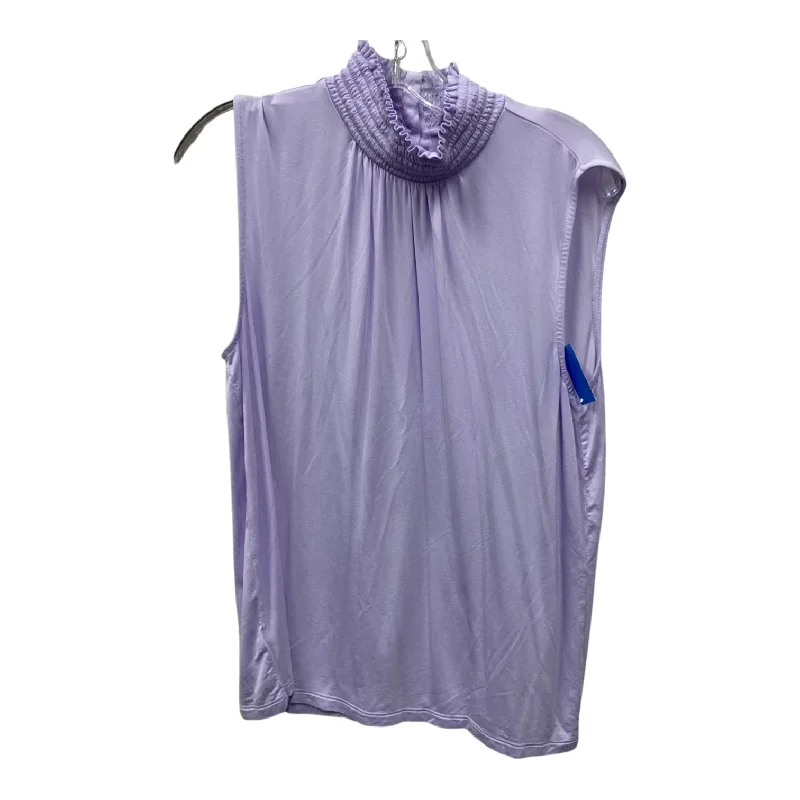 Top Sleeveless By Ann Taylor In Purple, Size:L Athletic Men's Compression